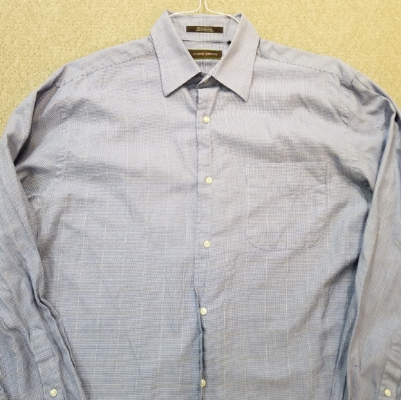 Joseph Abboud Blue Check Dress Shirt 16-34/35 - Picture 4 of 15